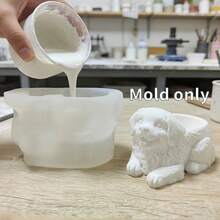 [Ideal Choice For Pet Lovers] Silicone Golden Retriever Dog Planter Mold | Easy To Demold, Reusable, Pet Lovers, Home Decor, Warmth And Vitality - Dog - View 4