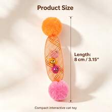 PETSIN 1/3/5pcs Cat Teaser Toy, Flexible Mesh Wand With Bell, Rustling Interactive Self-Play Boredom Buster For Cats - Multicolor - View 2