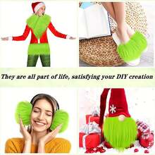 The Grinch 59.In 1 Roll 2m Christmas Green Faux Fur Ribbon, Faux Fur Decorative Strip, Suitable For Winter Party, Christmas Tree Bows, Wreath Making, DIY Crafts, Home Decor, Christmas Staircase Garland, Christmas Tree Decoration - Multicolor - View 2