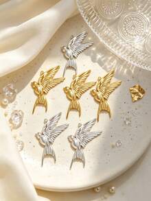 1pc Casual Style Swallow Pendant Vintage Flying Swallow Metal Charm Suitable For DIY Necklace Bracelet Jewelry Making Suitable For Women's Daily Wear - Multicolor - View 4
