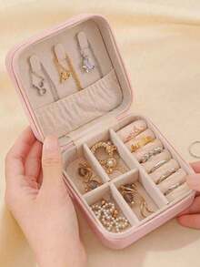1/6/12pcs Mini Jewelry Box Wholesale, Jewelry Storage Box, Portable Travel Zipper Organizer, For Rings Earrings Necklaces And More, Home Decor, New Year Gift, Valentine's Day Women Christmas Gift, Jewelry Box - Multicolor - View 2