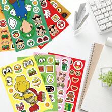 SUPER MARIO BROS. 1set/8pcs Anime . Puzzle Sticker Game Kawaii Makes A Face Sticker Cute Cartoon DIY Puzzle Toy Sticker, The Perfect Holiday Gift For Boys And Girls(Stochastic Style) - Multicolor - View 7