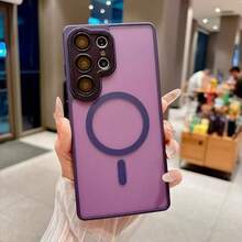 Galaxy A57 A37 A17 A56 A26 A36 A16 S26 Ultra S25 FE S23 S24 Plus 磨砂磁吸鏡頭保護手機殼 - 暗紫色 - 查看 9