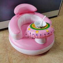 UFO Inflatable Baby Learning To Sit Chair, Infant Sofa, PVC Material, Baby Learning To Sit, Multi-Function Baby Seat, Baby Dining Chair, Baby Bath Chair, One Chair Multiple Uses - Multicolor - View 5