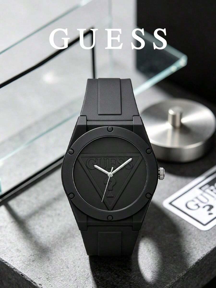 GUESS Sweet 純色一體式手錶,休閒日常穿搭配件,女孩禮品手錶 U0979L5/W0979L2/W0979L3/W0979L4 - 黑色 - 查看 1