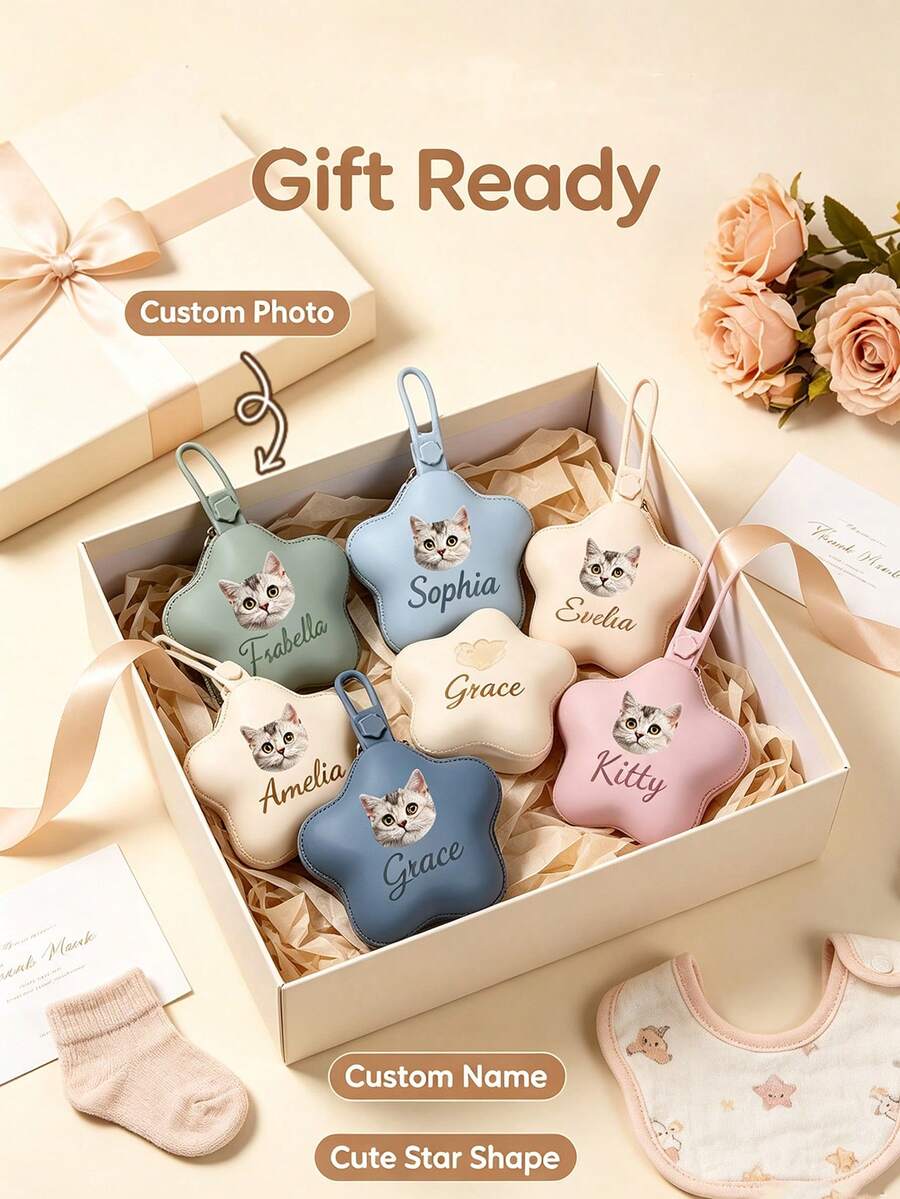 Customized Name Pacifier Box, Personalized Pacifier Box, Customizable Essential, Star Pacifier Storage Box, Newborn Gift, Travel Essential, Room Decor