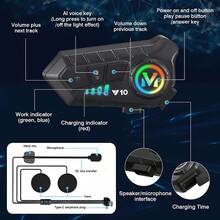 Y10 Motorcycle Helmet Wireless Headphones Bluetooth 5.3 Intelligent Noise Cancellation HiFi Sound Dual Phone Connection AI Voice Assistant 1000mAh Battery Multiple Microphones Fits All Helmets Ideal For Outdoor Riding - Y10 (No Intercom) - View 7