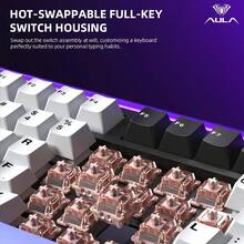 AULA H108 Mechanical Keyboard 108 Keys Hot‑Swap RGB Backlit Quiet Silent Gaming Keyboard For PC Laptop - View 9