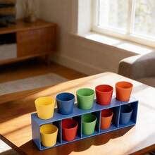 10 Pcs/1 Set Color Cup Matching Party Game, 10 Cups With Storage Rack, 2-Player Tabletop Sorting And Guessing Challenge For Adult Game Nights, Parties And Group Gatherings - Multicolor - View 10