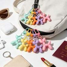 10pcs Cute Candy Color Balloon Dog Keychains, Dopamine Resin Dog Pendant, Lobster Clasp Key Ring, Cartoon Animal Charm. Suitable For Bags, Wallets, Pencil Cases, Car Keys, Perfect Gift For Friends, Family And Colleagues (Random Color). - A - View 3