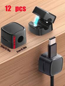 24/12/6/1pc Magnetic Cable Organizer Desktop Self-Adhesive Clip Cable Management Holder For Phone Charging Cable Data Cable - Multicolor - View 14