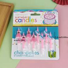 HIBIRTH 8pcs Creative Pink Dress & High Heel Candle Cake Decor, Evening Gown Candle For Girlfriend, Best Friend Birthday Party Celebration Baking Topper - View 3