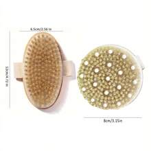 Lymphatic Detox Dry Body Brush, For Dry Skin, Cellulite, Promotes Blood Circulation, With Exfoliating Natural Bristles And Massage Bumps, Bath Brush - Multicolor - View 2