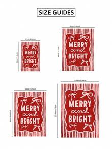 1pc Frameless Festive Red Pink Christmas Print Wall Art Dorm Gift - Multi-color - View 10