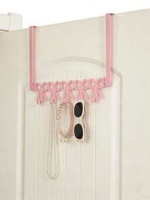 Pink Bow-Shaped Metal Hook, Door-Hanging Design, Elegant Bow Towel Hook Rack, Cute Room Decor, Suitable For Girls' Room, Cabinet, Living Room, Bathroom And Bedroom, Space-Saving And Multi-Functional Decoration - Pink - View 12