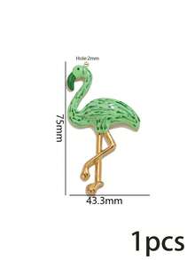 1 Pc 304 Stainless Steel Enamel Animal Pendants, Colorful Flamingo & Zebra Charms, Cute Wild Animal DIY Accessories Necklace Bracelet Making - Multicolor - View 14