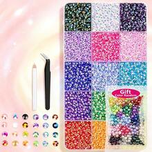 15-Grid 3/4/5mm AB Colored Resin Flat Back Rhinestone Bedazzling Kit With Dotting Pen And Tweezers, Acrylic Jelly Rhinestones For DIY Clothing, Mug, Phone, Craft, Art And Handmade Diamond Painting Set - DIY Rhinestones - View 6