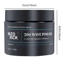 NIZORICK NIZO RICK 360 Wave Pomade Water‑Based 150g, Medium Hold High Shine Hair Styling Wax For Men, Long‑Lasting Defined Wave Hairstyle, Easy Wash Non‑Greasy Hair Pomade For Men Curly Wavy Hair, Daily Hair Styling For Natural Wave Pattern - Wax - View 4