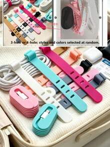 Portable Anti-Tangle Phone Charging Cable Organizer - Desktop And Travel Universal Cable Management Clip, Portable Earphone/Charging Cable Storage Holder, Suitable For Commuting And Travel Use - Multicolor - View 11