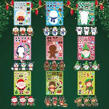 27pcs Christmas DIY Stickers - Design Your Own Snowman, Christmas Tree And Santa Claus Scenes, Interactive Puzzle Toy To Promote Brain Development, Children's Party Gift, Gift Wrapping, Classroom Activity, Christmas And Holiday Gift - Mixed Color - View 6