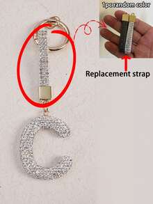 Shiny Rhinestone Letter Keychain - Lucky Crystal Pendant, Shiny Alloy Charm, Suitable For Bags And Backpacks - Perfect Gift For Birthdays And Special Occasions, Key Chain, Ring, Bag, Backpack Charm, Car Charm, Women And Girls Gift, Wallet And Handbag Accessory, Letter A-Z Christmas Gift - Silver - View 12