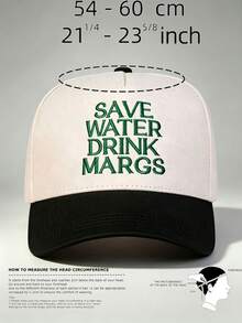 1pc Men Hat Letter 'SAVE WATER DRINK MARG' Embroidered Hats For Men, Adjustable Hat, Perfect For Travel, Parties, And Outdoor Activities - Multicolor - View 9