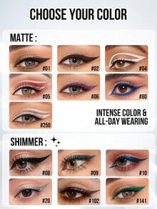 MISSLYN 2pcs Eyeliner Pencil Set, Vegan Waterproof Smudge-Proof, Long-Lasting High Pigment Smooth Application, Rich Color, Easy Glide Eyeliner, Suitable For Teenagers, Beginners, Makeup Enthusiasts, Perfect For School, Commute, Date, Party Night, Halloween, Perfect Gift For Her - #Set1 - View 8