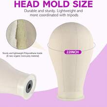 22 Inch Wig Head Mannequin Head For Wigs, Wig Stand With Head For Hair Styling Practice Display Wigs Making Tripod Stand, Halloween - View 9
