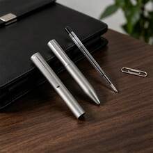 Minimalist Matte Grey Ballpoint Pen-High-Quality Metal Ballpoint Pen, With Smooth Writing And Comfortable Grip, Suitable For Office Use, Signatures And Business Gifts. - Pen - View 4