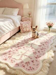 1pc Pink Bow, Cream Style, Decorative Rug, Bedroom Decor, Small Rug, Carpet, Home Decor, Living Room Rug, Living Room Small Rug, Bedroom Rug, Living Room Home Decor, Outdoor Rug, Washable Rug - Multi-color 14 - View 4