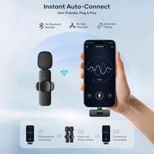 Wireless Lavalier Microphone Compatible With Iphone And Android, Widely Applicable, Noise Reduction And Clear Sound Quality, Suitable For Podcasts, Video Recording, Live Streaming, Vlogs - View 5