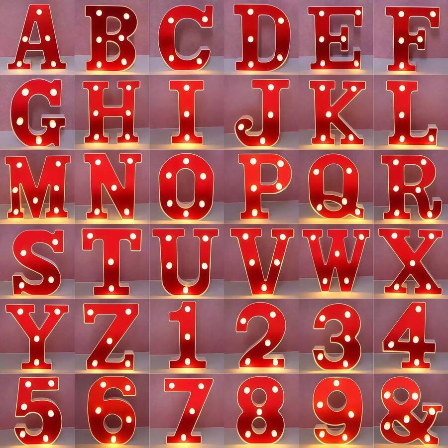 1pc LED Letter Light Sign, DIY Letters, Numbers And Symbols, Suitable For Birthday, Christmas, Bar, Home Party, Wedding Decoration, Autumn Decoration, Room Decoration, Kitchen Decoration, Summer Decoration, Wall Decoration, Home Decor And Bedroom Decoration
