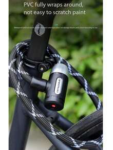 1pc PVC Fully Coated Anti-Scratch Steel Cable Lock, Universal Small Chain Lock For Road Bike, Electric Bike, Yard Fence, Portable And Easy To Store - Multicolor - View 4