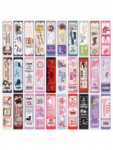 30pcs Book Lovers Club Cartoon Colorful Reading Bookmarks, Library Card Markers, Reading Cards, Message Cards, Creative Bookmarks For Book Lovers, Students, Book Decoration, Back To School, School Supplies, Party Gifts, Holiday Gifts - 30pcs - View 7