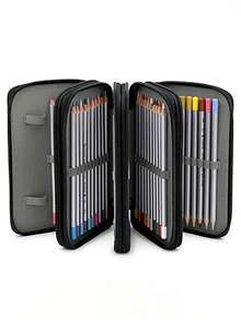 Custom 1pc Portable 4-Layer Pencil Storage Bag, 72-Slot Zipper Pencil Case, Suitable For Colored Pencils, Drawing Pens, Art Supplies Storage - Multicolor - View 8