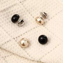 1pc Detachable No-Sew Brooch Button, Metal Pearl Pin, Suitable For Shirts, Weddings, Banquets, Daily Wear, Men's And Women's Fashion Accessories, Durable Shoe Decor Buckle - Multiple Styles - View 10