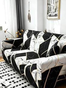 1PC [1 Pillowcase Included Per Size] Faux Milk Silk Sofa Cover, Plaid Pattern, Protects Sofa From Pet Scratching And Dirt, Holiday Decor, High Elasticity, All Season, Machine Washable - Multicolor - View 9