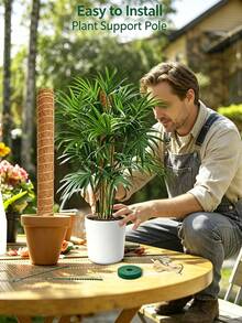 Monstera Plant Support Moss Pole, Stackable Coconut Fiber | Moss Totem Support Rod High Stand Plant Growth Pole Indoor Live Plant Moss Fixing Rack - Multicolor - View 8