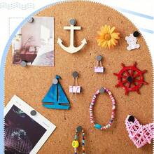 Push Pins, Multicolored Plastic Push Pins, Transparent Plastic-Headed Pins, Metal-Headed Pins, Heavy-Duty Flat-Head Push Pins, Steel-Tipped Pins; Suitable For Bulletin Boards, Cork Boards, Maps, Photos, And Paper.Pins For Pin Board - Multicolor - View 5