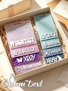 Personalized ID Badge Holder, Customizable 3D Badge Reel And Holder, Can Customize Text Or Name, Suitable For Nurses, Doctors, Teachers And More - Multicolor - View 3
