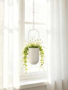 1pc Nordic Style Hanging Planter With Detachable Chain, Green Plant Hanging Pot, Garden Decor Flower Pot, Indoor Foliage Plant Hanging Planter - Hanging Chair - View 10