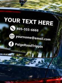 Custom Business Car Decal, Personalized Vinyl Vehicle Sticker With Name, Phone Number & Social Media, Contact Information Decal For Car, Truck & Van, Waterproof Business Advertising Sticker, Small Business Branding & Marketing - Multicolor - View 3