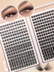 CMAYOME 200/384pcs Individual Curl Eyelash Extension Kit, D Curl 10-16mm Mixed Style, DIY Eyelash Extension Set Includes Natural, Delicate, Voluminous, Long-Lasting Lashes, Glue, Sealer And Tweezers, Suitable For Beginners Daily, Party, Music Festival Use - Multicolor - View 8
