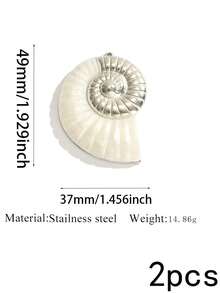 1/2Pcs Coastal Vintage Boho Shell Conch Charms For Jewelry Making, Stainless Steel Imitation Shell Pendants For DIY Necklace Earring Supplies - Acrylic Pendant - View 18