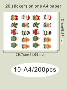 20-200pcs Custom Christmas Name Stickers, Personalized Gingerbread Stocking Tree Gift Labels, Festive Holiday Style, Customized Gift Stickers, Customizable Name Labels, Christmas Gift Wrapping Decor, Holiday Party Favors, Christmas Stickers - Style B - View 12