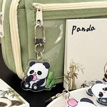 6 Pcs/Set Cute Cartoon Panda Acrylic Keychains, Soft Adorable Panda Pendant With Metal Key Ring, Decorative Key Chain Charms For Keys Backpack Handbag, Party Favor Gift Supplies - Panda - View 5