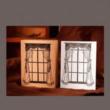Wooden Stamp, Vintage Curtain Decorative Stamp, Suitable For Planner, Scrapbook, Diary, Photo Album DIY Crafts - Multicolor - View 9