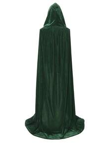 Soft Plush Plush Hooded Cape, Multiple Colors Available, Long Train Design, Medieval Wizard Costume, Adult Halloween Party Cosplay Cloak - Multicolor - View 10