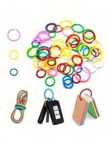 20pcs Plastic Loose-Leaf Rings, Multicolor Plastic Book Rings, Flexible And Bendable, Suitable For Cards, Document Stacking And Color Card Organization, For School, Home Or Office Use - Multicolor - View 1
