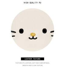Cute Cat Embroidery PU Leather Short Bifold Wallet With Bow Zipper Charm, Snap Closure Multi Card Slots Coin Purse For Women Girls - Multicolor - View 9
